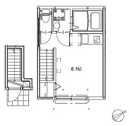 ソルナクレイシア久我山 ワンルームの間取図画像