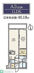 S-RESIDENCE駒場東大前 1LDKの間取図画像