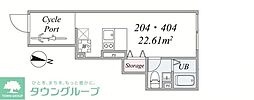 世田谷区三宿2丁目マンション 1Kの間取図画像
