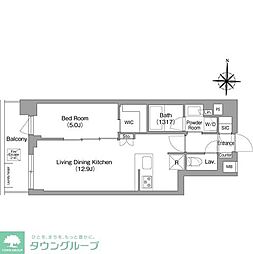 コンフォリア・リヴ永福町 1LDKの間取図画像