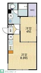 プラシード砧 1LDKの間取図画像