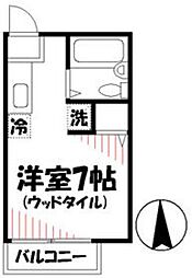 エス・ドミール 1Kの間取図画像