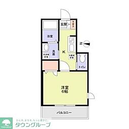 ガーデンテラスウエスト 1Kの間取図画像