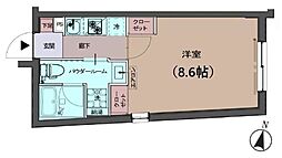 creal渋谷笹塚 ワンルームの間取図画像