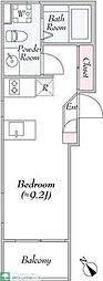 abietefive ワンルームの間取図画像