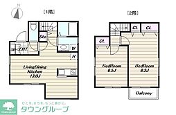 世田谷区赤堤4丁目PJ 2LDKの間取図画像