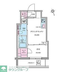 クレヴィアリグゼ世田谷松陰神社前 1DKの間取図画像