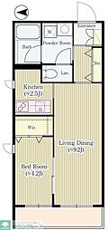 ソーシャルアベニュー上北沢 1LDKの間取図画像
