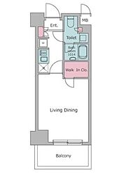 レジディア杉並方南町 1Kの間取図画像