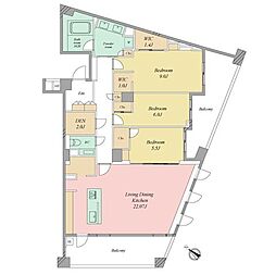 パークシティ成城Bコート 3SLDKの間取図画像