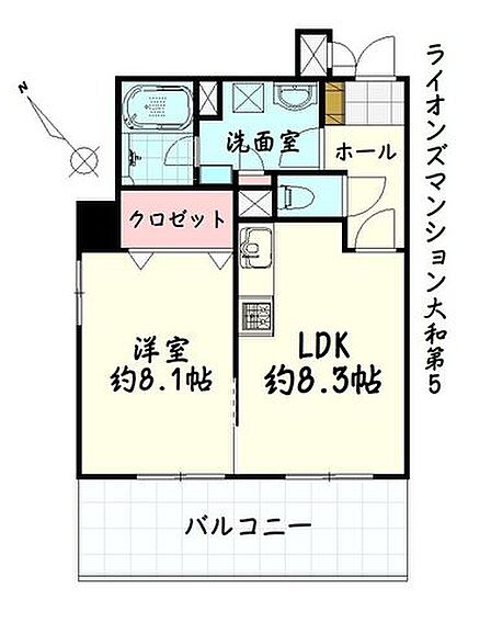 1LDK 間取り