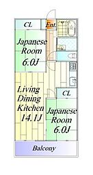 間取図画像 2LDK