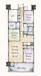 ライオンズ青葉東クレアシティ 3LDKの間取図画像