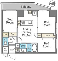 間取図画像 3LDK
