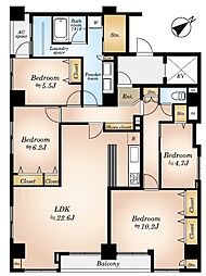 ヌーベルメゾン鶯谷 4LDKの間取図画像