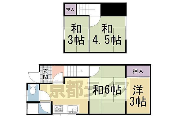 近藤貸家 6号｜京都府京都市右京区梅津前田町(賃貸テラスハウス4K・--・45.00㎡)の写真 その2