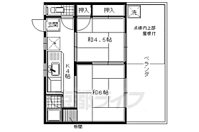 コーポ稲荷 5 ｜ 京都府京都市南区八条通壬生下ル東寺町（賃貸アパート2K・2階・28.00㎡） その2