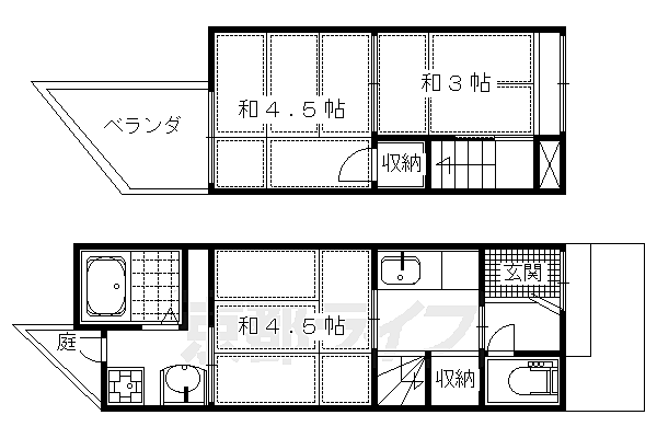 梅津上田町貸家 -｜京都府京都市右京区梅津上田町(賃貸一戸建3K・--・32.97㎡)の写真 その2