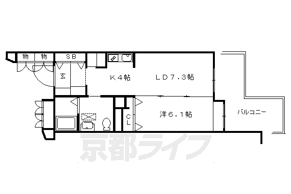 京都府京都市伏見区久我東町(賃貸マンション3DK・2階・50.63㎡)の写真 その2