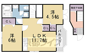 サンリットＭＯＲＩ　Ｂ 202 ｜ 京都府南丹市園部町横田4号（賃貸アパート2LDK・2階・58.12㎡） その2