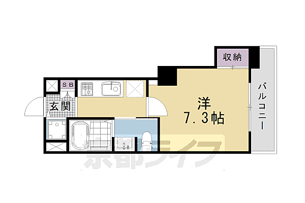 アクアプレイス京都洛南II 501｜京都府京都市南区吉祥院九条町(賃貸マンション1K・5階・24.66㎡)の写真 その2