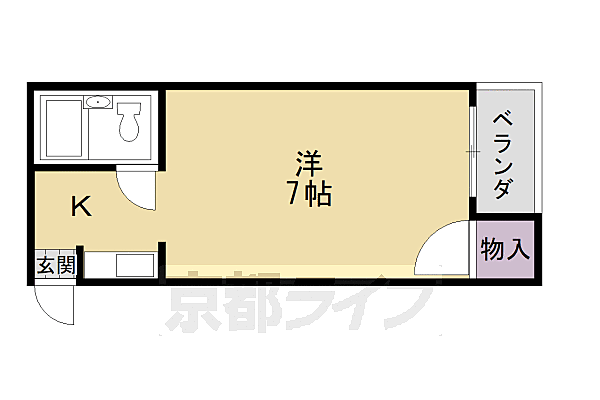 とりよねハイツ 105｜京都府京都市西京区嵐山朝月町(賃貸アパート1K・1階・17.00㎡)の写真 その2