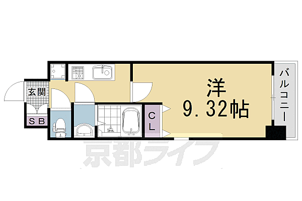 パルティール西院 408｜京都府京都市右京区西院平町(賃貸マンション1K・4階・27.50㎡)の写真 その2