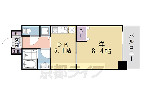 Ｖｉｔａ　Ｒｏｓａ京都 402｜京都府京都市南区東九条明田町(賃貸マンション1DK・4階・32.92㎡)の写真 その2