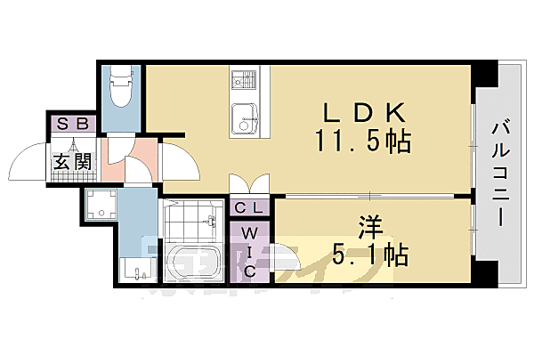 クリスタルグランツ京都西大路 503｜京都府京都市南区吉祥院御池町(賃貸マンション1LDK・5階・39.56㎡)の写真 その2