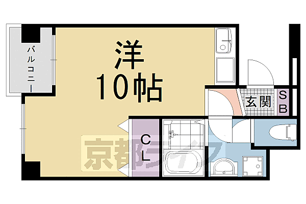 京都友禅文化会館 206｜京都府京都市右京区西京極豆田町(賃貸マンション1K・2階・25.71㎡)の写真 その2