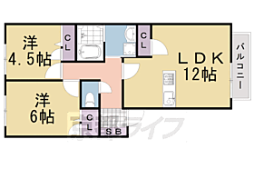 メイプル俣野 205 ｜ 京都府亀岡市大井町土田3丁目（賃貸アパート2LDK・2階・51.50㎡） その2