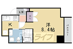 JR山陰本線 京都駅 徒歩9分の賃貸マンション 3階1Kの間取り