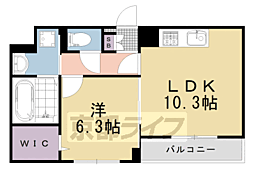 JR東海道・山陽本線 向日町駅 徒歩29分の賃貸アパート 2階1LDKの間取り