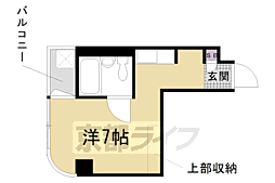 メゾン西院 3階ワンルームの間取り