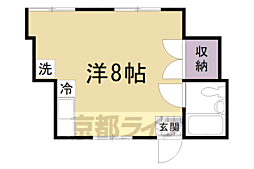 Kozy嵯峨嵐山 ワンルームの間取図画像