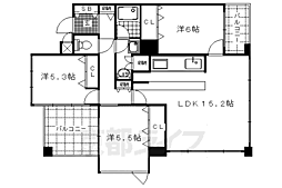 シンフォニー嵯峨嵐山 2階3LDKの間取り