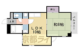 サンフラワー嵐山 301 3階1LDKの間取り