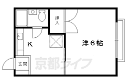 JR東海道・山陽本線 長岡京駅 徒歩10分の賃貸マンション 1階1Kの間取り