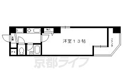 大晋メゾネ四条大宮 4階1Kの間取り