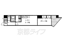ベラジオ三条朱雀 6階1LDKの間取り