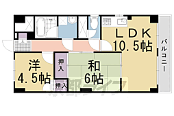 安井マンション 2LDKの間取図画像