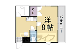 セカンドサンイースト桂 1Kの間取図画像