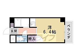 VIP羅城門 1Kの間取図画像