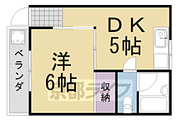 きよしマンション 1DKの間取図画像