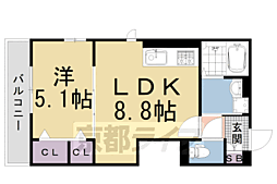 LuSole嵐山 1LDKの間取図画像