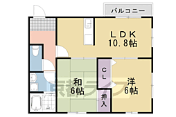 イーズコート桂2 2LDKの間取図画像