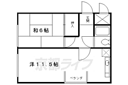 中の島ビル 1LDKの間取図画像