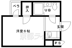パレス・ナタリ 1Kの間取図画像