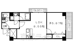 コンフォーレ栗栖野 1LDKの間取図画像