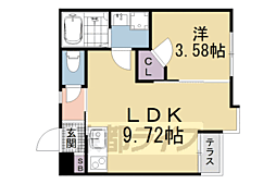 Portofino六地蔵 1LDKの間取図画像